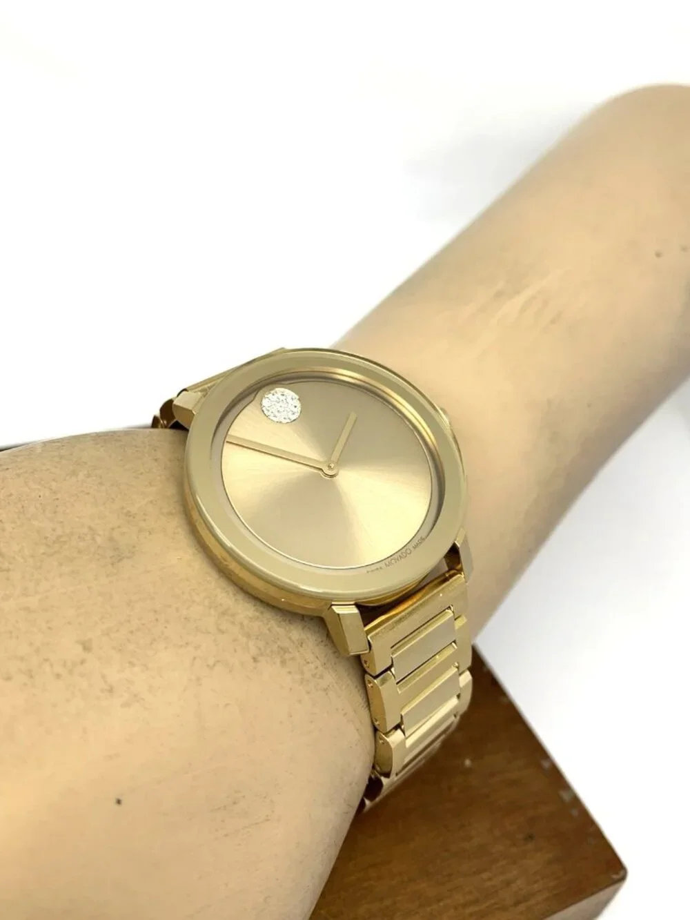 Movado Women's Watch 3600823 Bold Evolution Gold Dial Swiss Quartz Steel 34mm